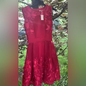 Maje red midi dress